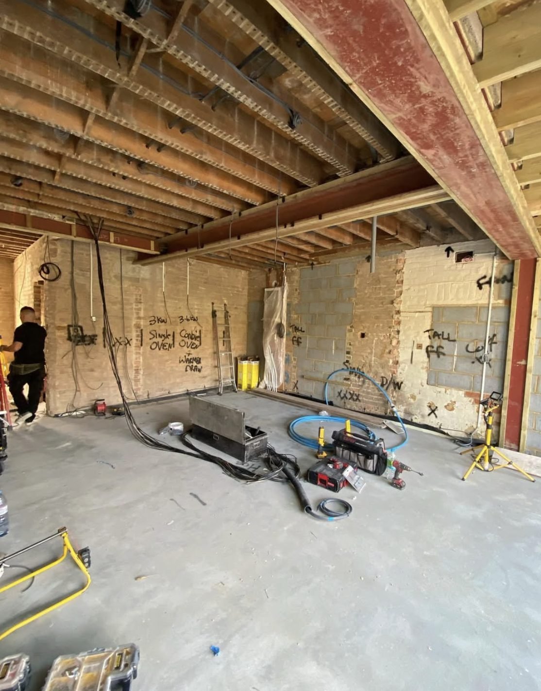 First fix rewiring on a Sunderland renovation project
